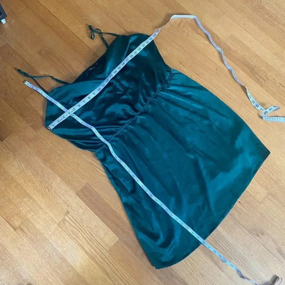NWT Nasty Gal Green Satin Slip Dress - Picture 12 of 12